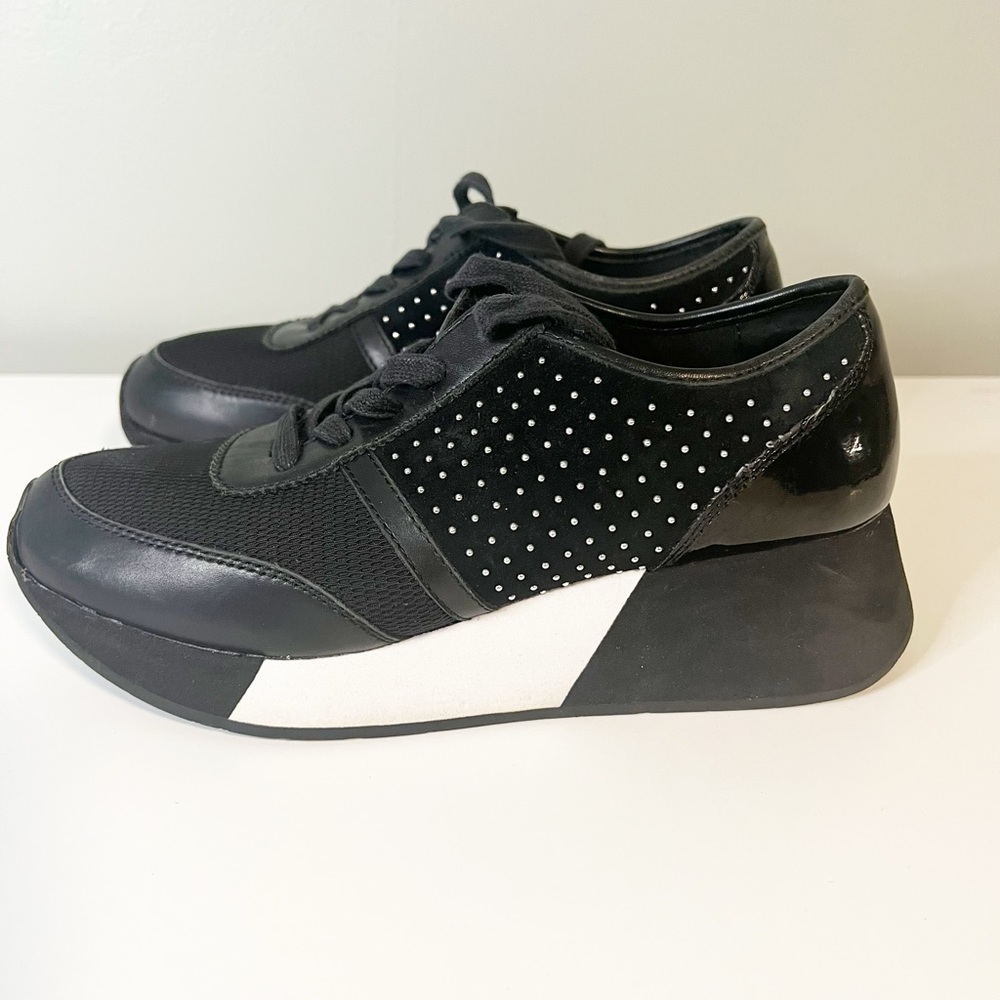 Donald J Pliner Payce Suede Studded Platform Wedge Sneaker